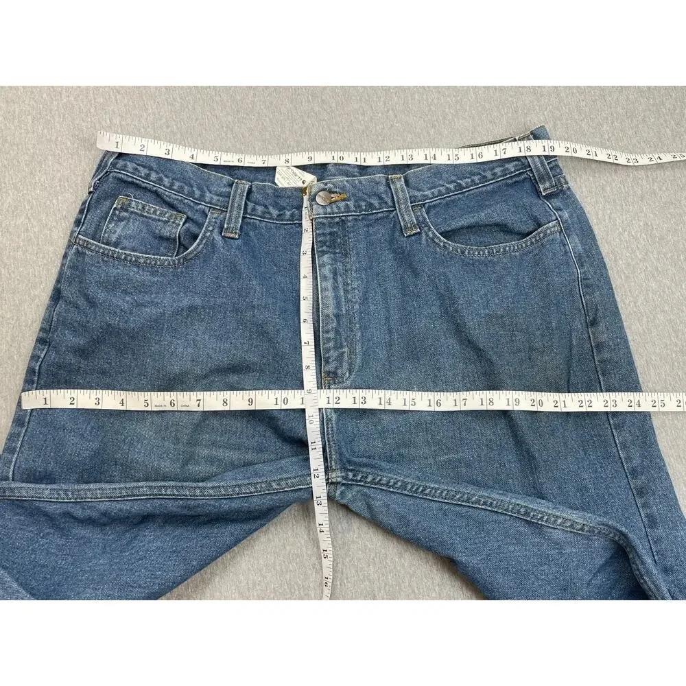 Carhartt‎ Jeans Mens 40 x 30 Blue 100% Cotton Straight Leg Relaxed Fit B35 DCW